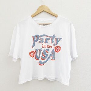 NEW Party in the USA Cropped Tee